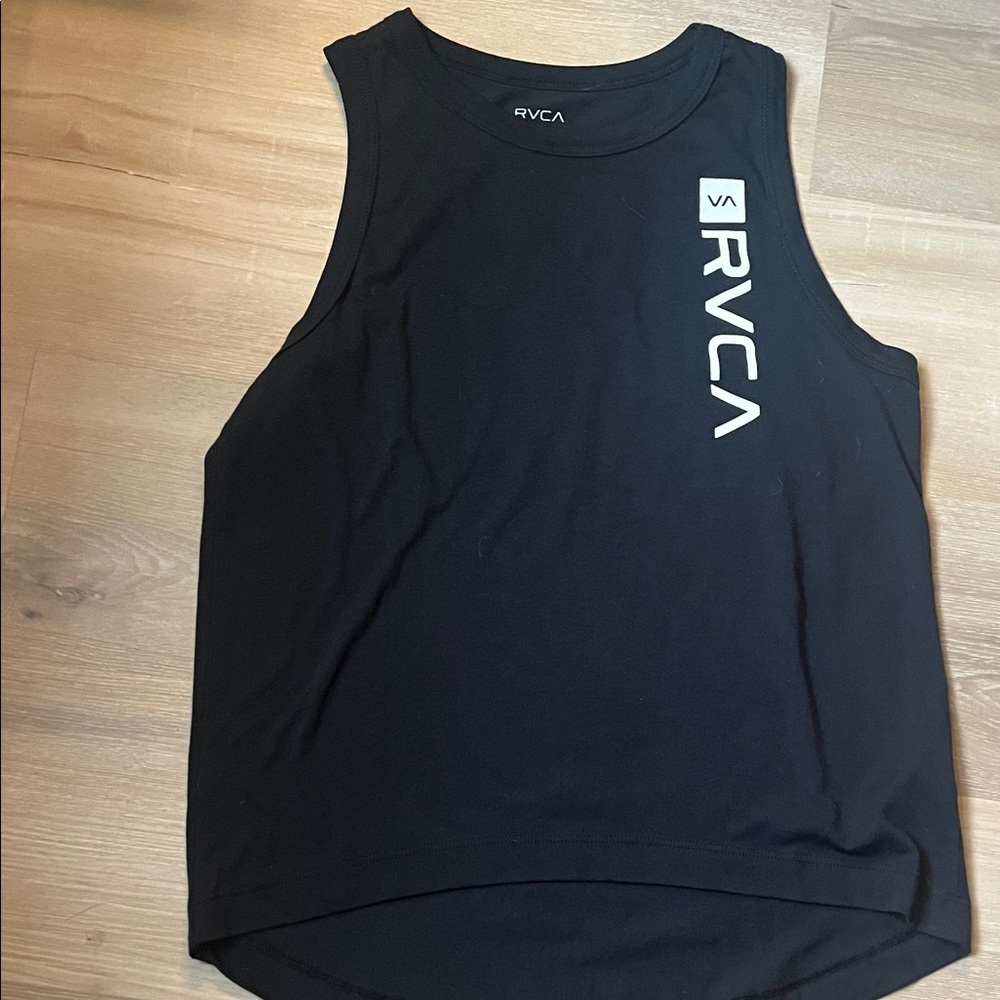 RVCA Black Tank Top with White Logo